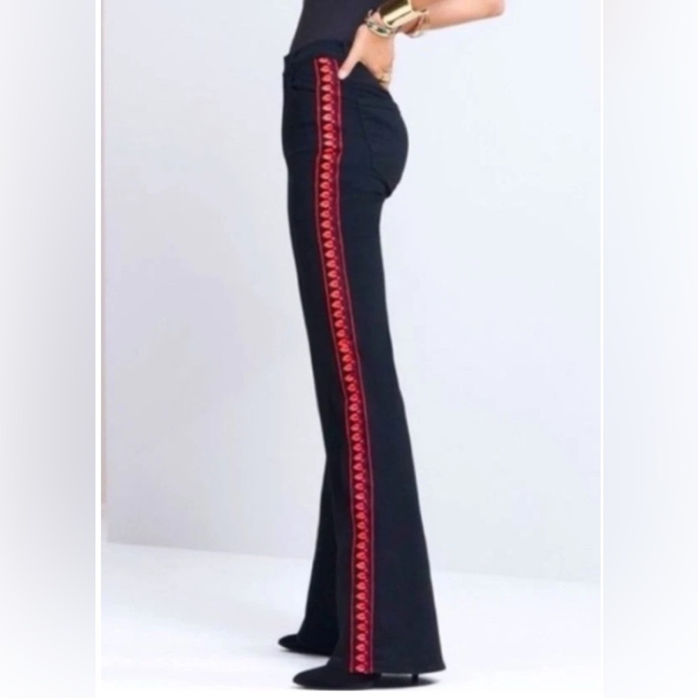 MOTHER Women’s The Doozy Wash Up in Flames Flare Jeans Black Sz 30 NWT